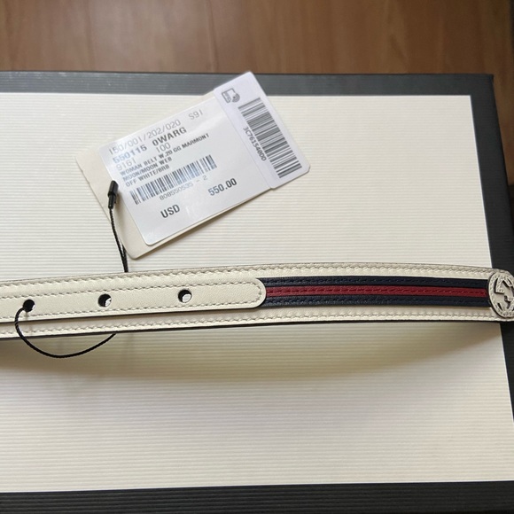 ‼️SOLD‼️Gucci Leather Belt with Tourchon Double G - Picture 3 of 3